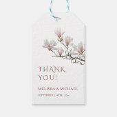Fine Art Magnolia Wedding Thank You Cadeaulabel (Achterkant)