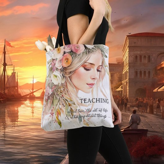 Fine Art Meisje Creatieve Boho Leraar Tote Bag