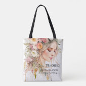 Fine Art Meisje Creatieve Boho Leraar Tote Bag (Achterkant)