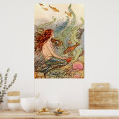 Fine Art Mermaid Ilustration Poster (Keuken)