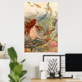 Fine Art Mermaid Ilustration Poster (Thuiskantoor)