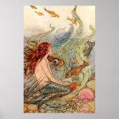 Fine Art Mermaid Ilustration Poster (Voorkant)