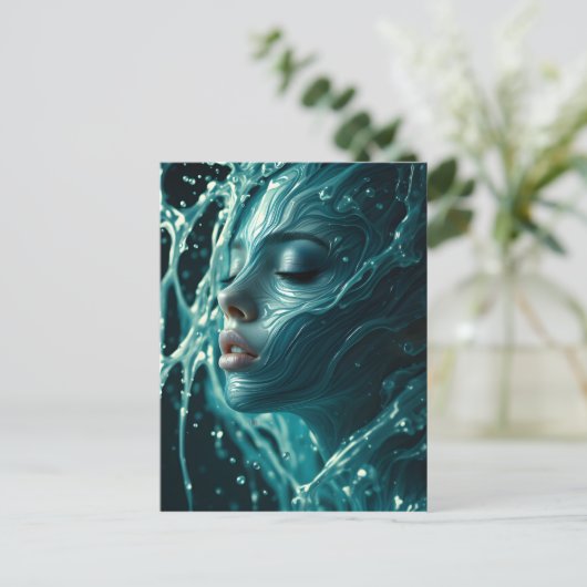 Fine Art mode vrouwenportret Briefkaart (Staand voorkant)