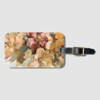 Fine art moderne bloemen neutrale kleuren bagagelabel