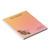 Fine Art Monarch vlinder inspirerend goud geel Notitieblok (Schuin)