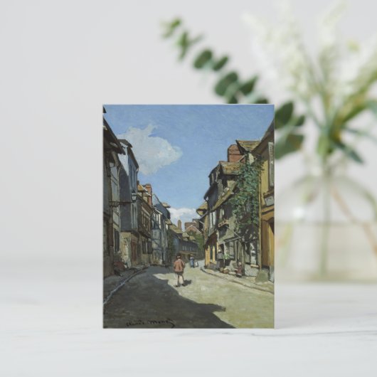 Fine Art Monet Rue de la Bavole Honfleur Briefkaart (Staand voorkant)