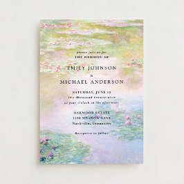 Fine Art Monet Water Lilies Wedding Invitation Kaart