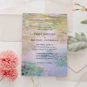Fine Art Monet Water Lilies Wedding Invitation Kaart