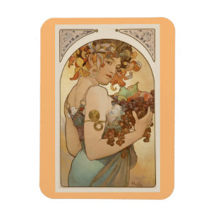 Fine Art Nouveau Jugendstil Alfons Mucha fruit Magneet