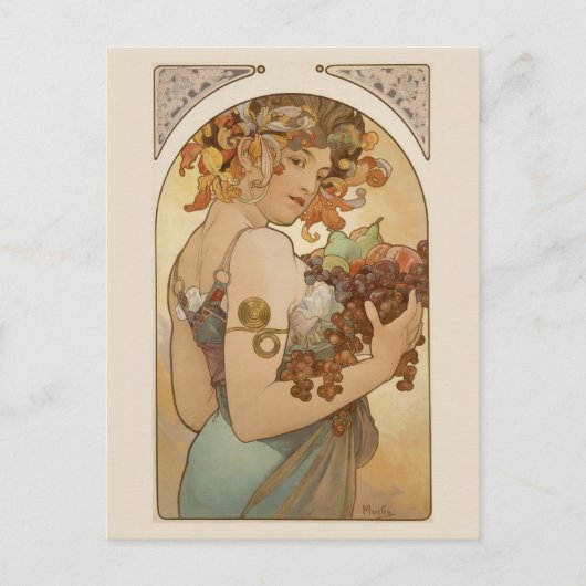 Fine Art Nouveau Jugendstil Mucha Briefkaart (Voorkant)