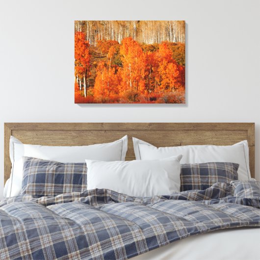 Fine Art Oranje Aspen Autumn Herfst Canvas Art Afd (Insitu (Slaapkamer))
