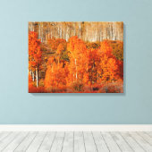 Fine Art Oranje Aspen Autumn Herfst Canvas Art Afd Afdruk (Insitu (Houten vloer))