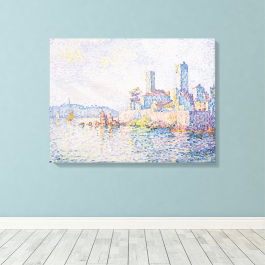 Fine Art Painting Lagoon Sea View Light Blue Canvas Afdruk (Insitu (Houten vloer))