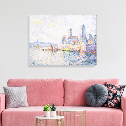 Fine Art Painting Lagoon Sea View Light Blue Canvas Afdruk (Insitu (Woonkamer))