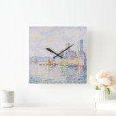 Fine Art Painting Lagoon Sea View Light Blue Vierkante Klok (Huis)