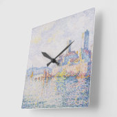 Fine Art Painting Lagoon Sea View Light Blue Vierkante Klok (Hoek)