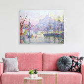 Fine Art Painting Port Sailboats Sunrise Sea Canvas Afdruk (Insitu (Woonkamer))