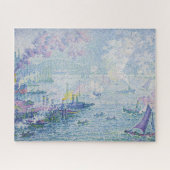 Fine Art Painting Sea Port Ships Bridge Light Blue Legpuzzel (Horizontaal)