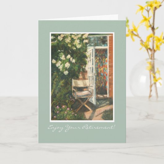 Fine Art Pensioen Kaart - Zitting in de Zon (Gele Bloem)