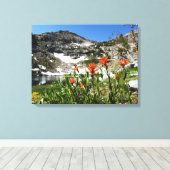 Fine Art Photo, Mountains Lake Wildflower, Nevada Canvas Afdruk (Insitu (Houten vloer))