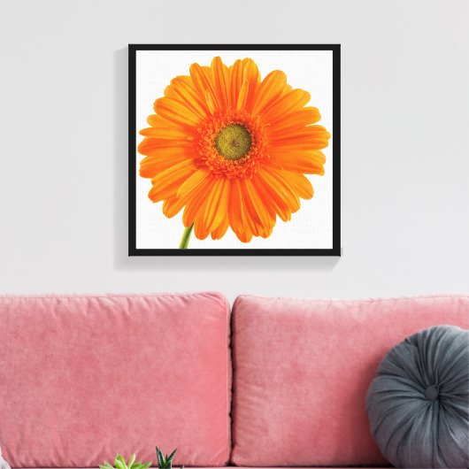 Fine Art Photography Oranje Gerbera Daisy flower Canvas Afdruk (Insitu (Woonkamer))