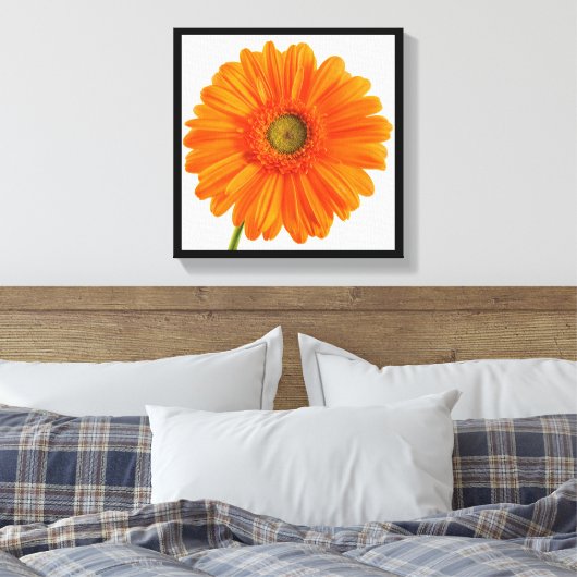 Fine Art Photography Oranje Gerbera Daisy flower Canvas Afdruk (Insitu (Slaapkamer))
