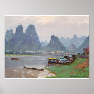 Fine Art River Li op het Poster Dusk