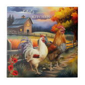 Fine Art Rooster Boerderij Keuken Tegel Tegeltje (Voorkant)