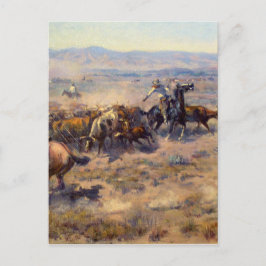 Fine Art Roundup van Charles Marion Russell Briefkaart