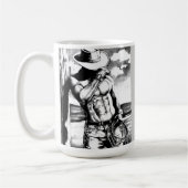Fine Art, Rugged Cowboy Charcoal Sketch Cool Koffiemok (Links)