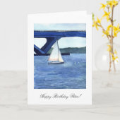 Fine Art Sailboat aanpasbaar Wenskaart Kaart (Gele Bloem)