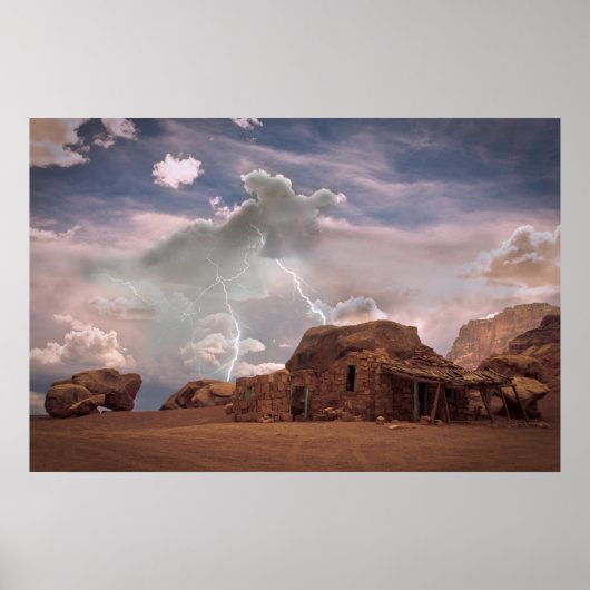 Fine Art Southwest Desert Lightning Landschap Poster (Voorkant)