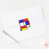 Fine Art sticker, Mondriaan, Compositie Vierkante Sticker (Envelop)