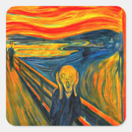Fine Art sticker, Munch, The Scream Vierkante Sticker