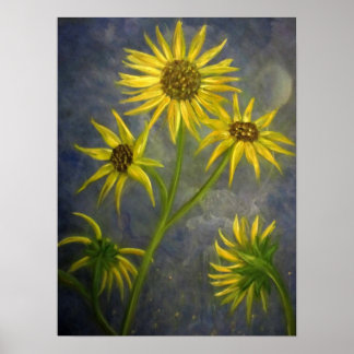 Fine Art Sunflower Painting Print "Apparaat 1"
