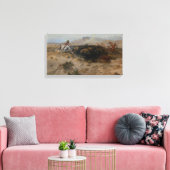 Fine Art The Buffalo Hunt Charles Marion Russell Canvas Afdruk (Insitu (Woonkamer))