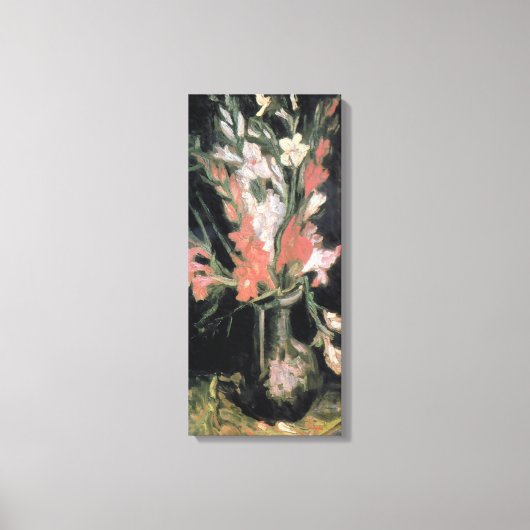 Fine Art Vase met Red Gladioli van Van Gogh Canvas Afdruk (Voorkant)