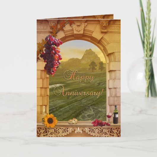 Fine Art Vineyard Anniversary Congratulations Kaart (Voorkant)