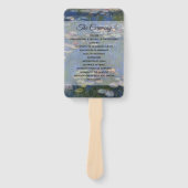 Fine Art Water Lelies Huwelijksprogramma Fan Handwaaier (Voorkant)
