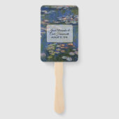 Fine Art Water Lelies Huwelijksprogramma Fan Handwaaier (Achterkant)