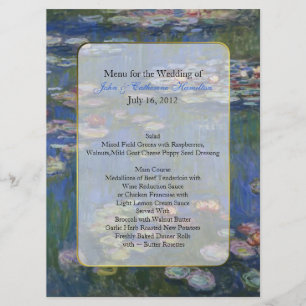 Fine Art Water Lelies Trouwtafel Menu