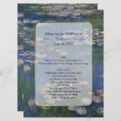 Fine Art Water Lelies Trouwtafel Menu (Voorkant / Achterkant)