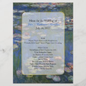Fine Art Water Lelies Trouwtafel Menu (Voorkant)