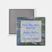 Fine Art Water Lilies Bruiloft Save the Date Magne Magneet (Voorkant / Achterkant)
