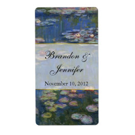 Fine Art Water Lilies Mini Wijnlabels Etiket