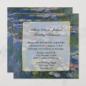 Fine Art Water Lilies Wedding Invitation Kaart (Voorkant / Achterkant)