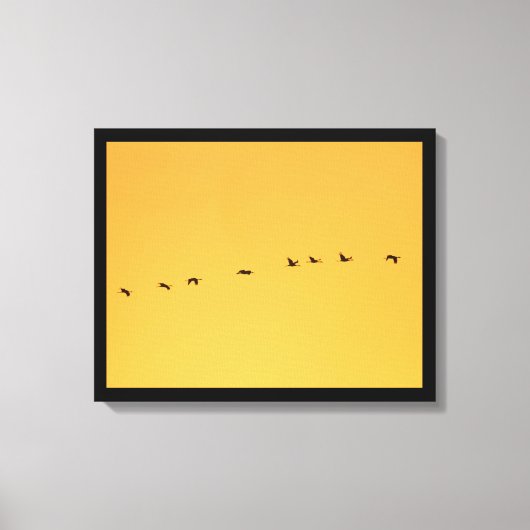 Fine Art Wildlife Fotografie-kranen tegen zonsonde Canvas Afdruk (Voorkant)
