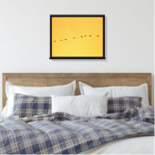 Fine Art Wildlife Fotografie-kranen tegen zonsonde Canvas Afdruk (Insitu (Slaapkamer))