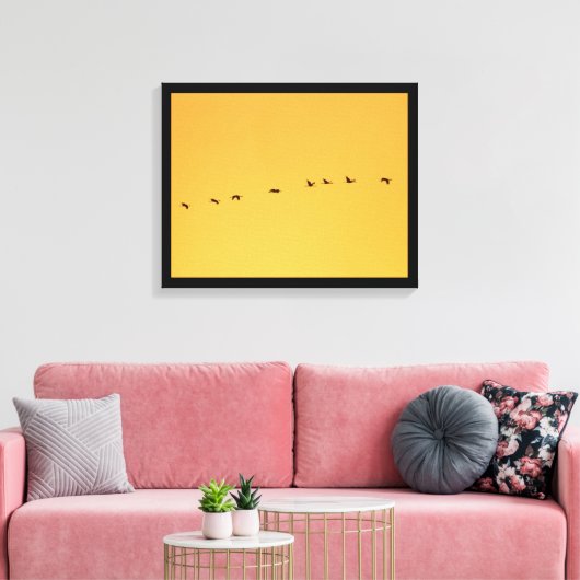 Fine Art Wildlife Fotografie-kranen tegen zonsonde Canvas Afdruk (Insitu (Woonkamer))