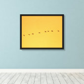 Fine Art Wildlife Fotografie-kranen tegen zonsonde Canvas Afdruk (Insitu (Houten vloer))